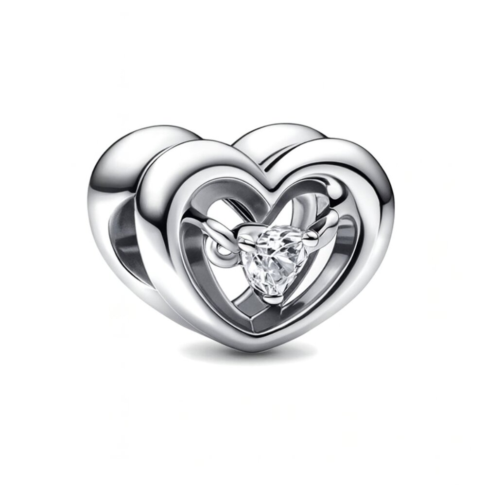 Radiant Heart & Floating Stone Charm